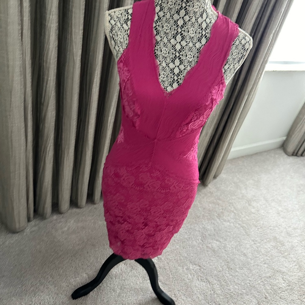 Lace pink dress knee length if you’re 5’6 like me stretchy